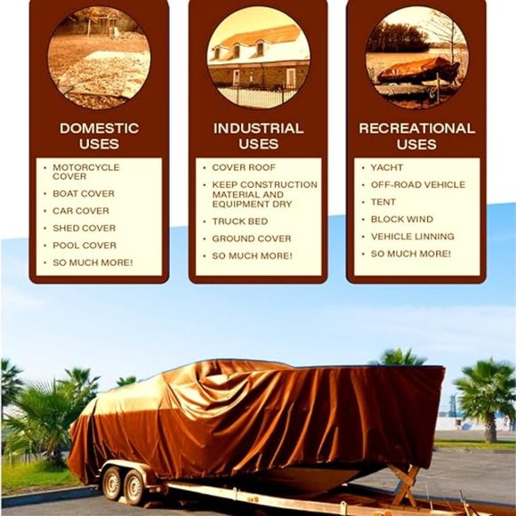 COMFITWEAR MTBR-2040 20 x 40' Brown Hygrade Multiple Use Tarp - Picture 6 of 7